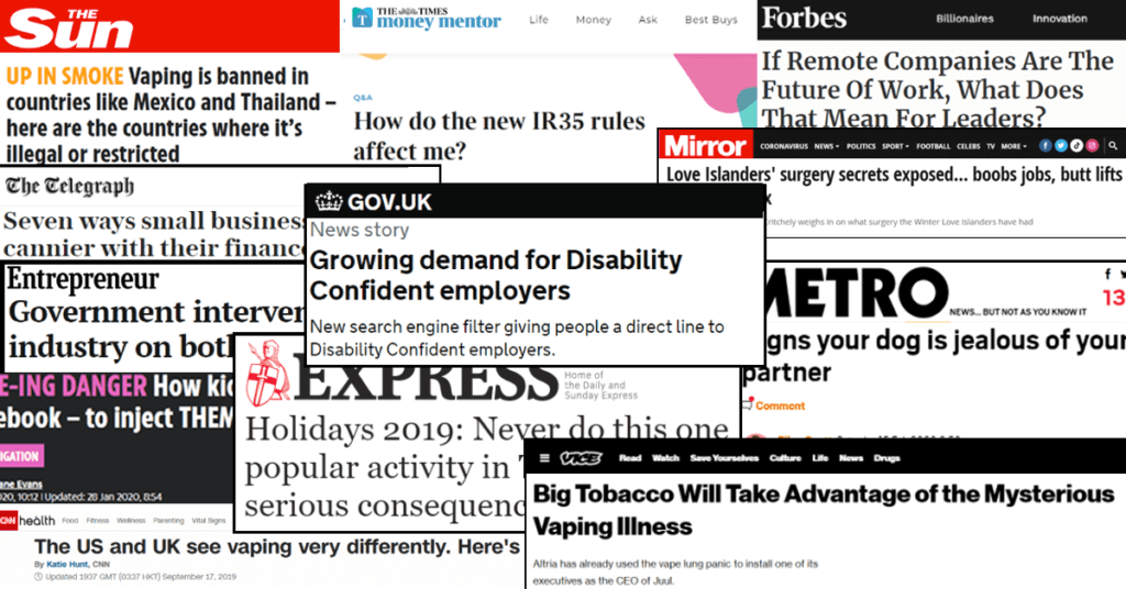 Link building efforts results in digital PR coverage