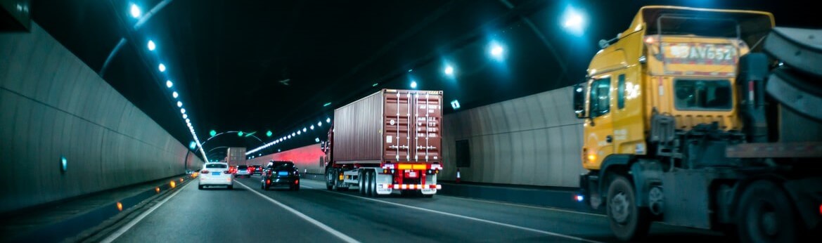 lorries in tunnel